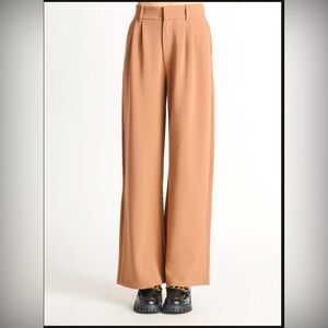 Dex Camel Wide Leg Trousers